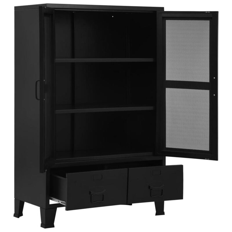 Office Cabinet Black Steel, Plastic Medium Filing Cabinet