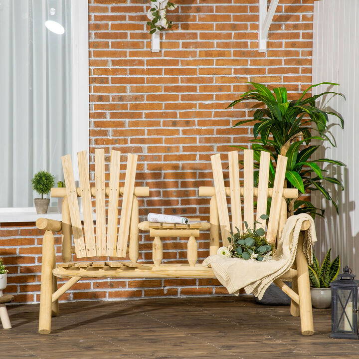 Hivvago Adirondack Patio Chair Bench with Center Table