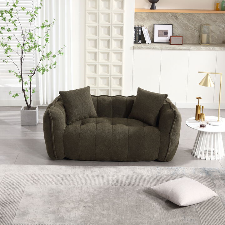 Merax Chenille Lazy Bean Bag Loveseat for Living Room.