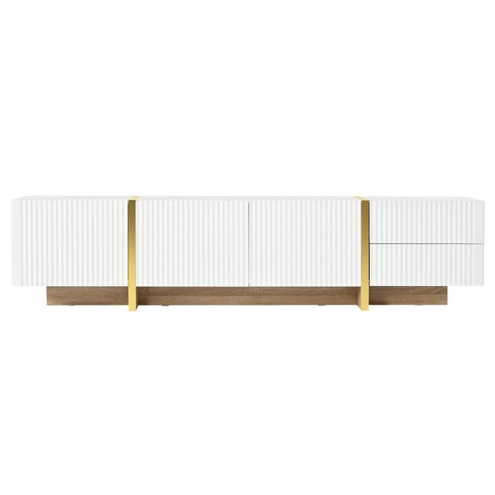 Luxury Fluted TV Stand – Elegant and Modern Entertainment Center with Stylish Storage