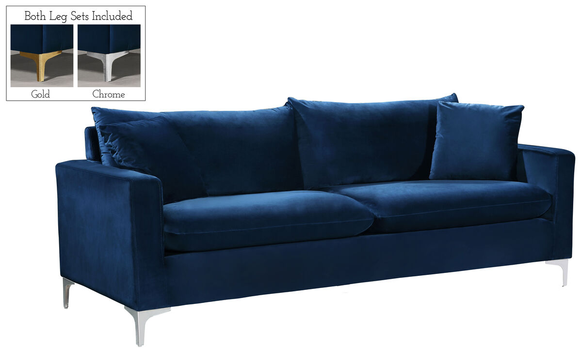 Meridian Furniture Naomi Navy Velvet Sofa