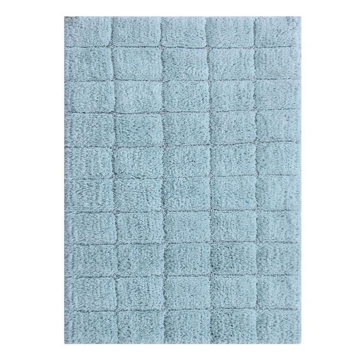 Knightsbridge Summer Tile 220 GSF Non Skid Back Bath Rug 17 x 24 - Aqua