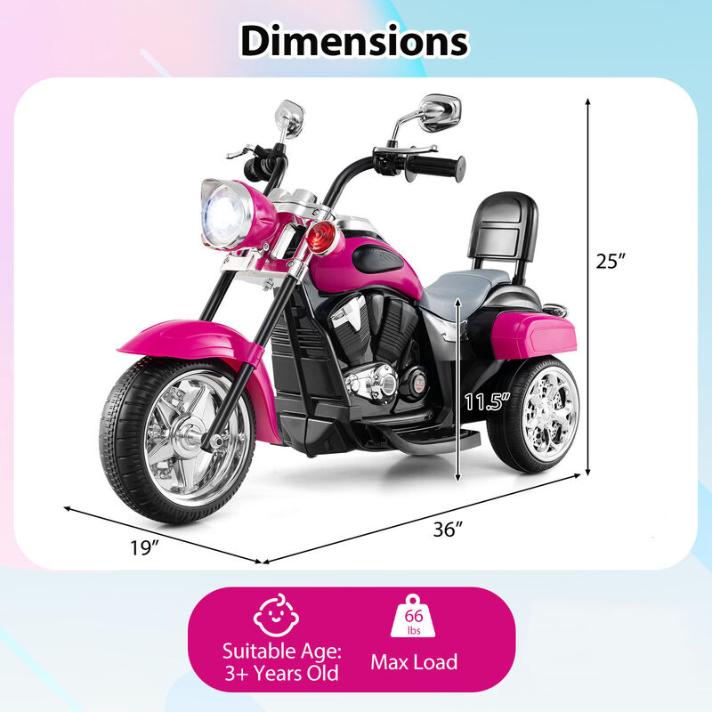 6V Toddler Electric Ride-On Bike with 3 Wheels, Horn and Front Headlight image number 2
