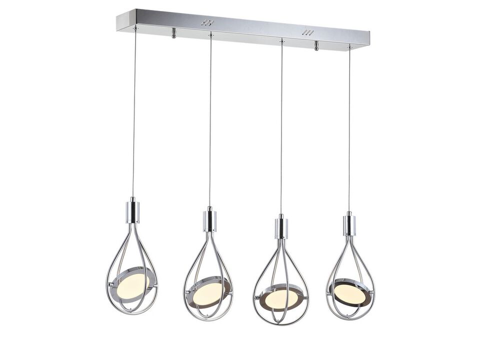 Orion 29" Adjustable Modern Integrated 4-Light Linear LED Metal Pendant