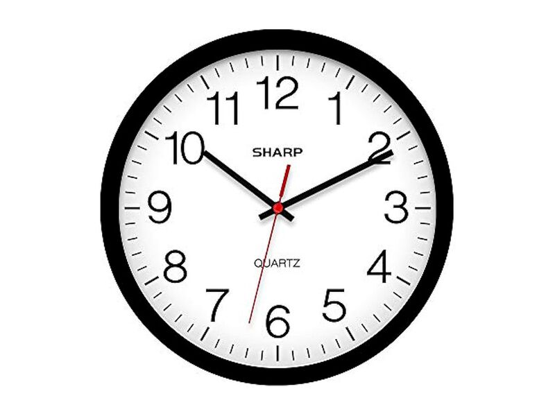 Sharp Black Sweep Wall Clock 12 Inch Silent Non Ticking Easy Read Kitchen Decor image number 0