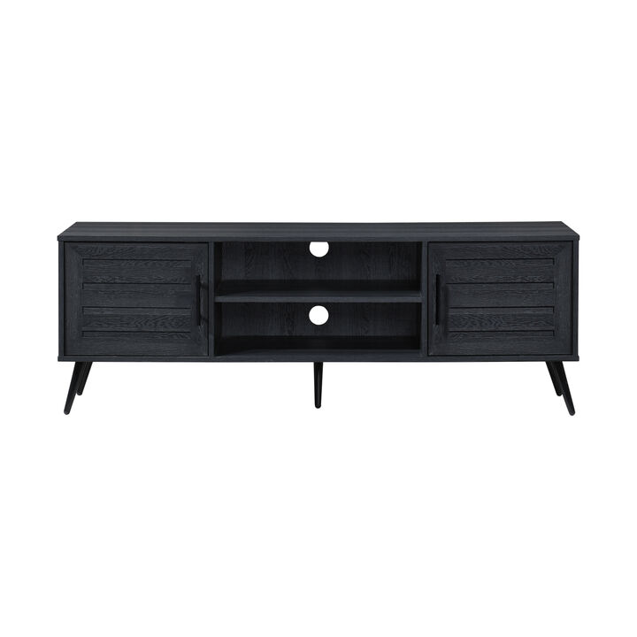 59 in. Wood TV Stand with 2 Storage Cabinets Fits TV's up to 65 in.