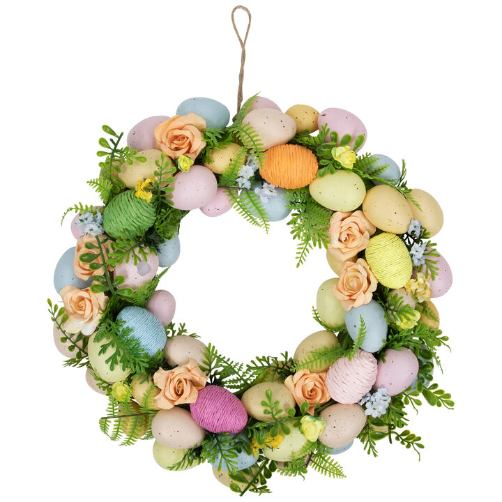 Artificial Floral Easter Egg Spring Wreath - 15"