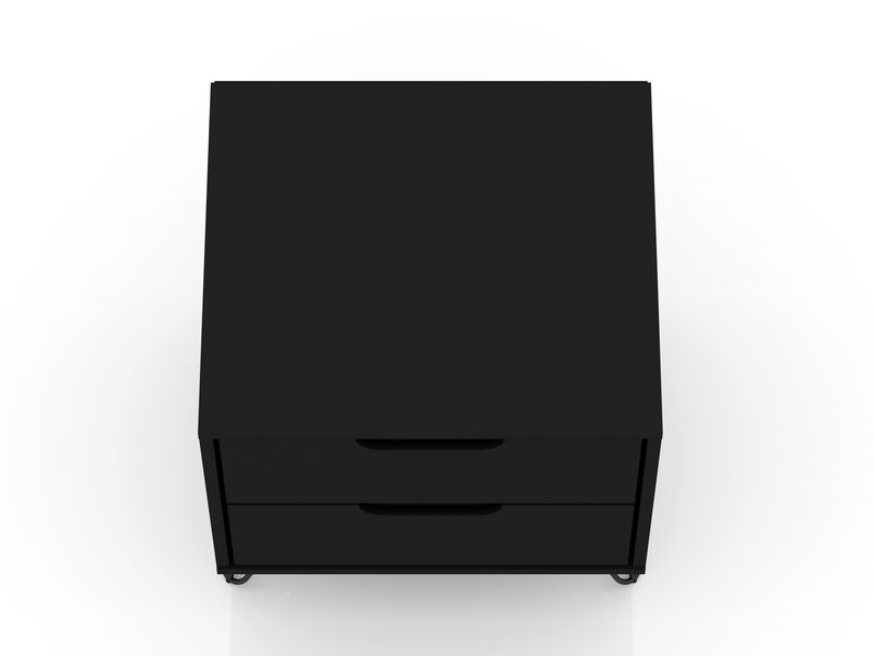 Rockefeller Black 2-Drawer Nightstands (Set of 2)