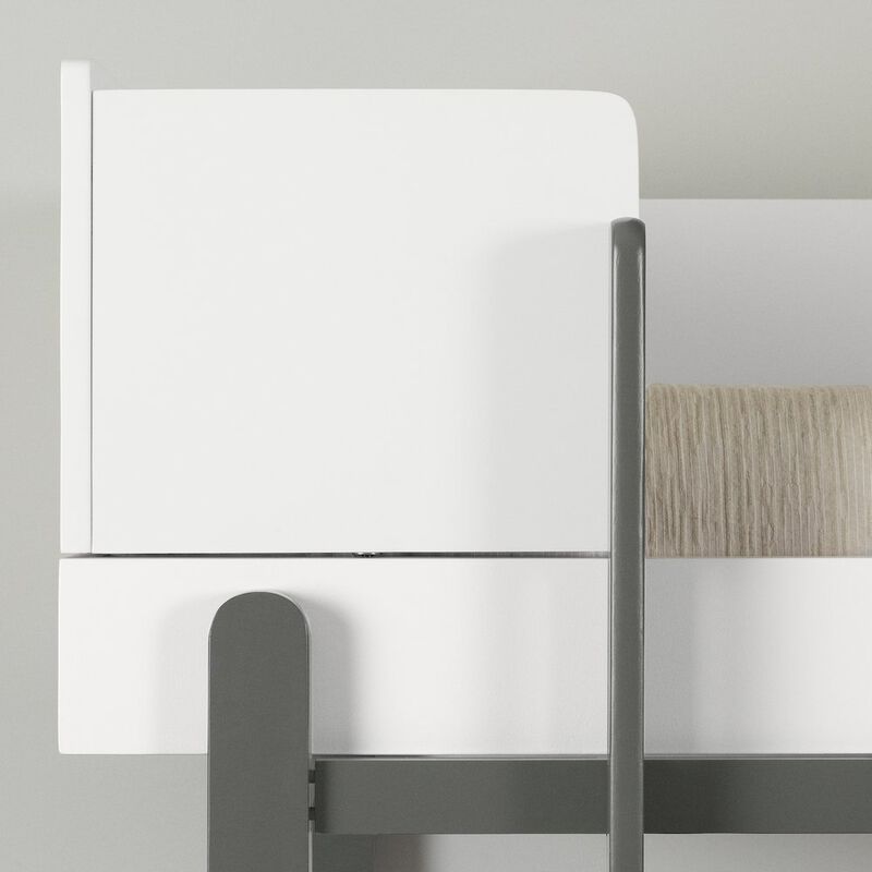 Bebble Bed, Soft Gray and White