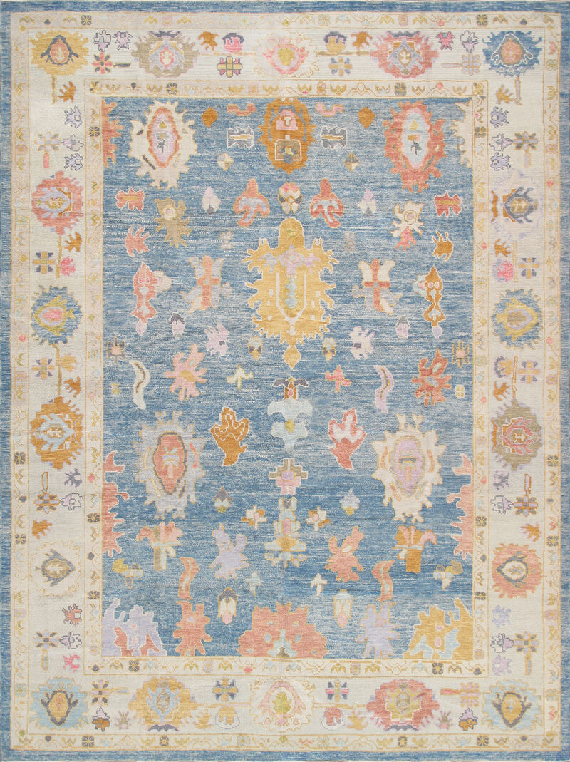 Pasargad Home Oushak Hand-Knotted Wool Area Rug- 9'10" X 13' 1" image number 0