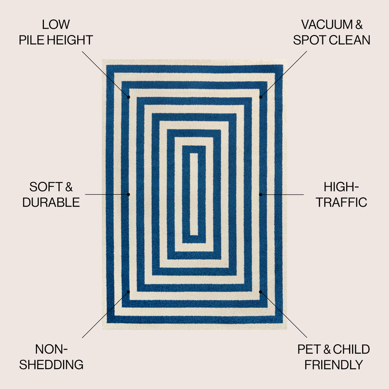 Bandol Modern Classic Mitre Stripe Area Rug