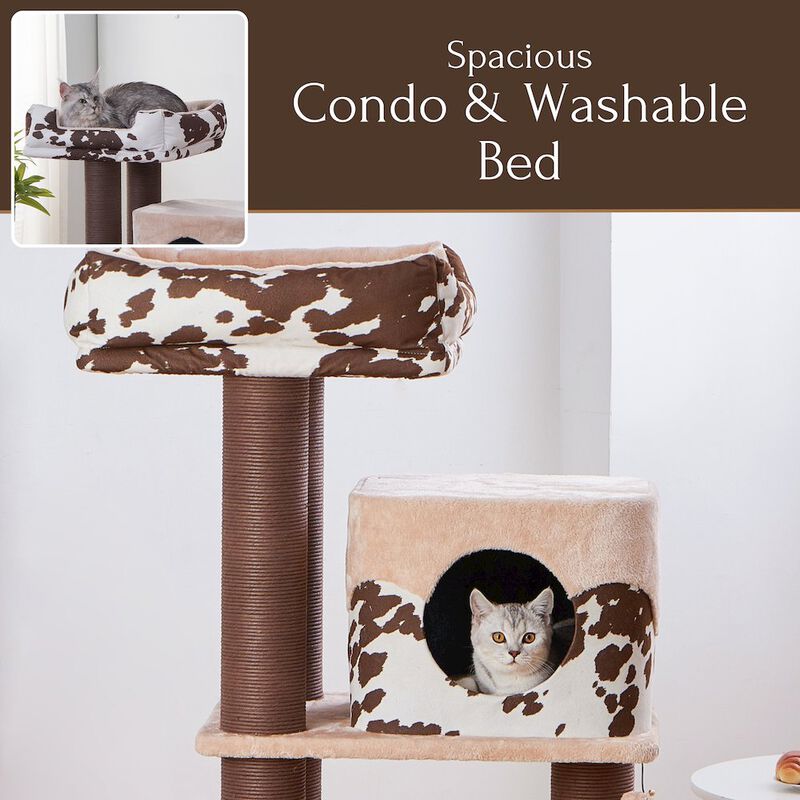 Petpals 50-in Cowboy Western Style Cat Tree, Brown