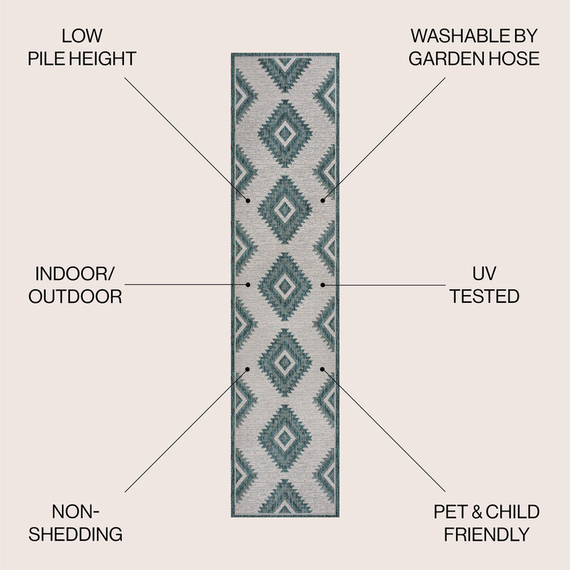 Lior Geometric Moroccan Diamond Indoor/Outdoor Area Rug