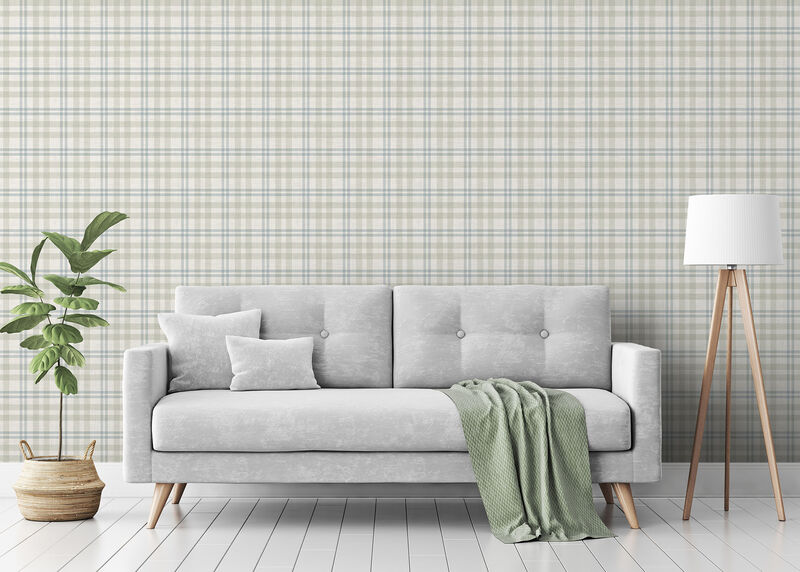 Corrine Neutral Countryside Check Wallpaper image number 5