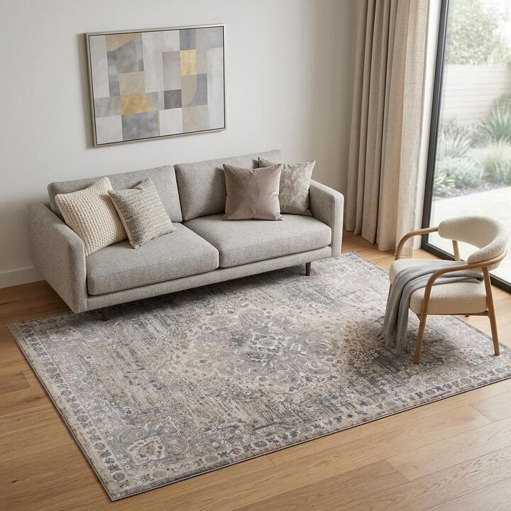 HomeRoots Oriental Distressed Area Rug