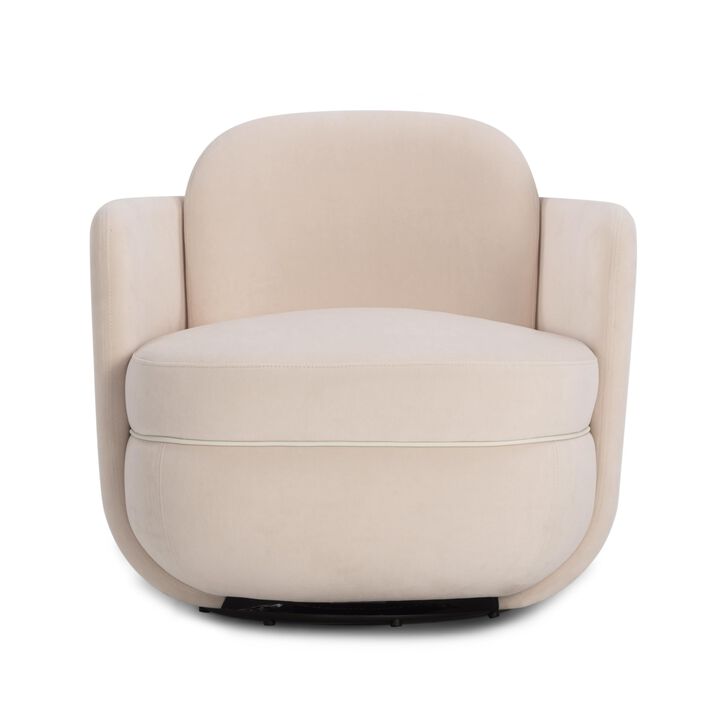 Casafoyer Wolfie Light Velvet Swivel Chair