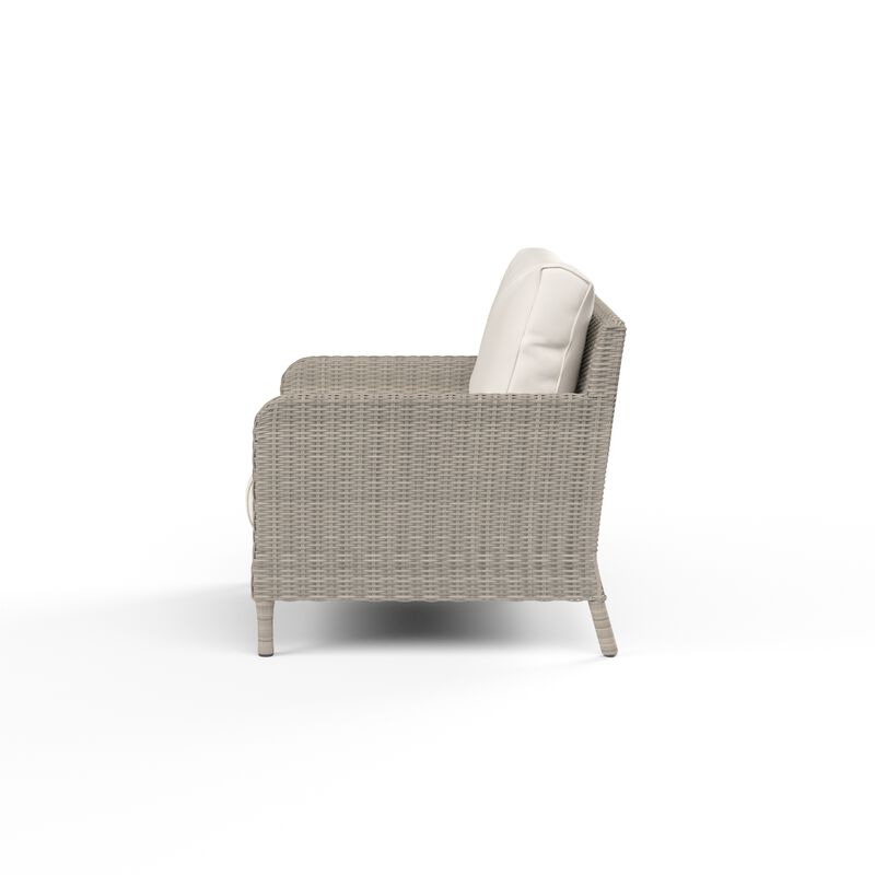 Manhattan Club Chair in Linen Canvas w/ Self Welt