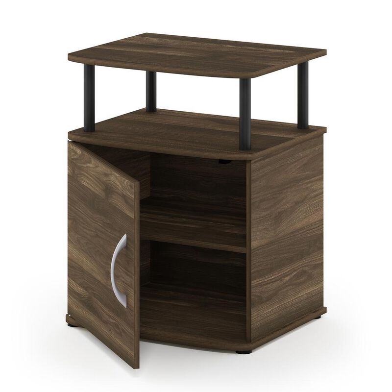 FURINNO JAYA Utility Design End Table, Columbia Walnut/Black