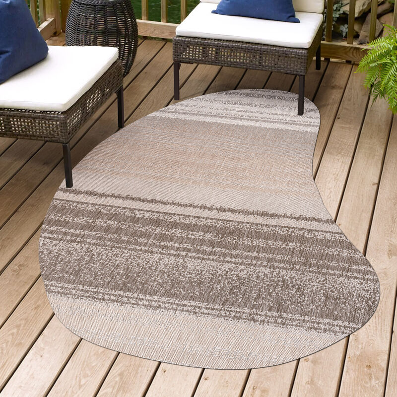 Evan Modern Rustic Organic Curve Area Rug