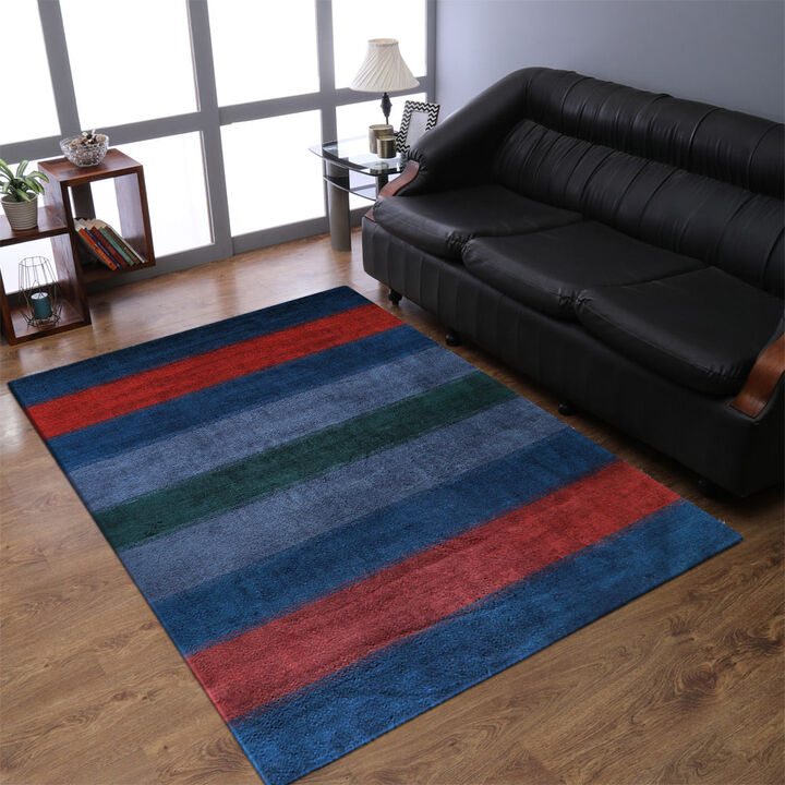 RUGSOTIC CARPETS HAND KNOTTED LOOM WOOL ECO-FRIENDLY AREA RUGS  - Rectangle, Contemporary Modern Design, High Pile Handmade Anti Skid Rugs for Living Room (L00204)