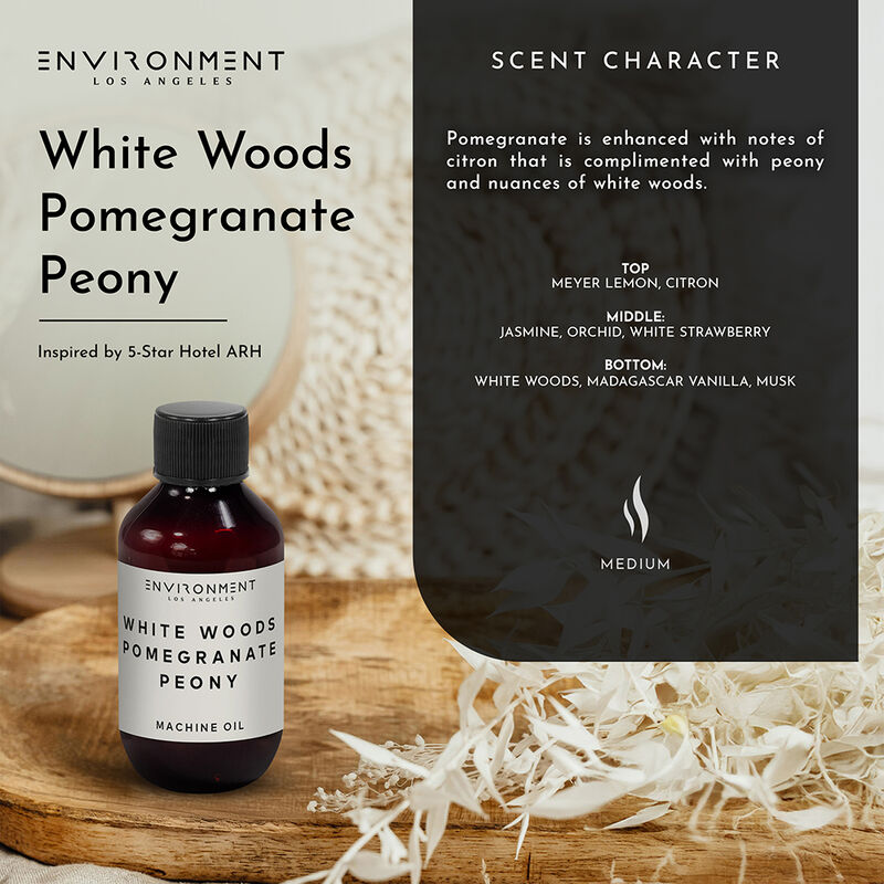 ENVIRONMENT 2oz Machine Diffusing Oil Inspired by The Aria Hotel® - White Woods | Pomegranate | Peony