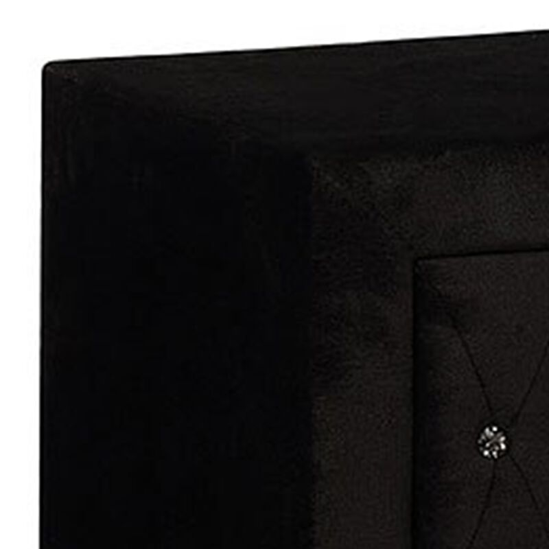 King Bedroom Set, Black Wood, 3 Piece Set with 2 Nightstands image number 6
