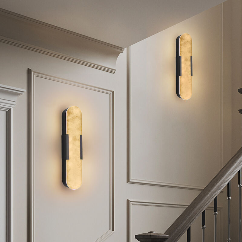 3.5 in. 1-Light LED Wall Sconce with Stone Shade (Set of 2) image number 6