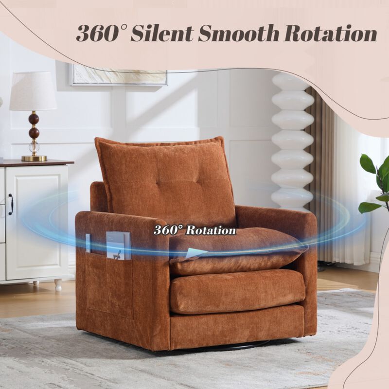 Secra Modern Chenille Swivel Accent Chair image number 3
