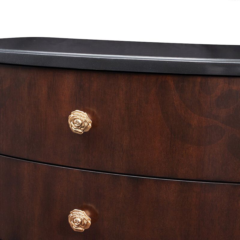 Michael Amini Camellia Field Nightstand - Warm Pecan
