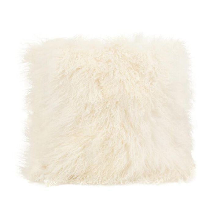 Moe's Home Collection Lamb Fur Pillow Large Cream