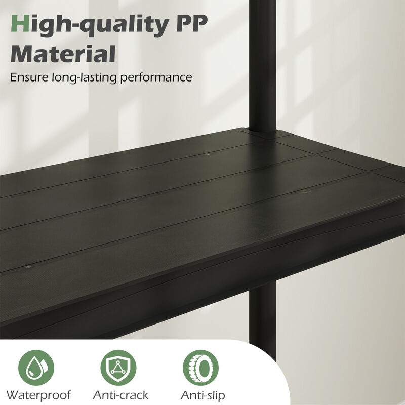 Freestanding 4 Tier Plastic Shelving Unit for Garage Home and Utility Room-Black image number 6