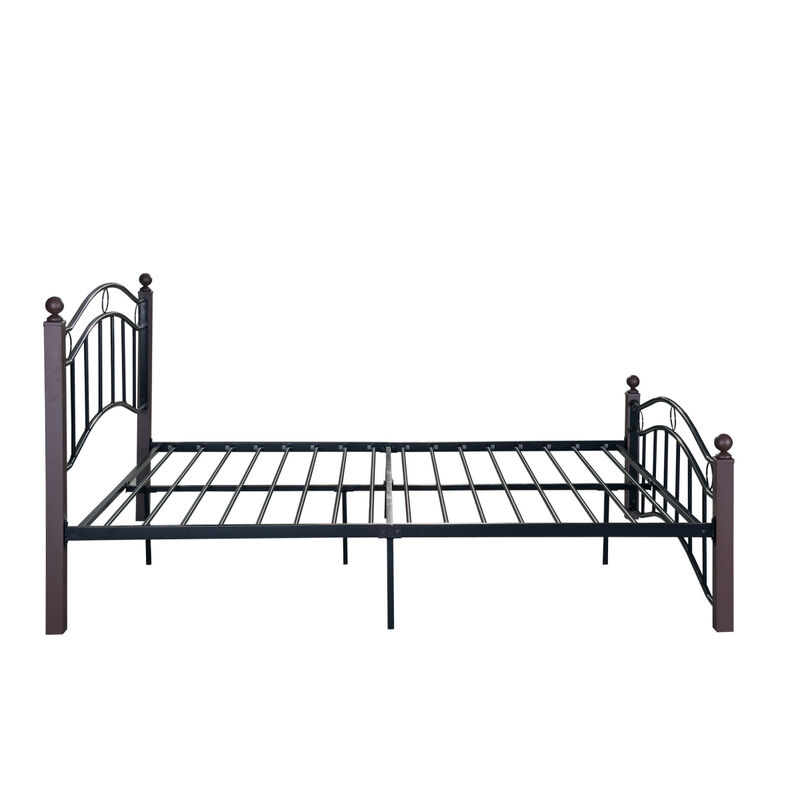 Queen Size Metal Bed Frame with Headboard and Footboard