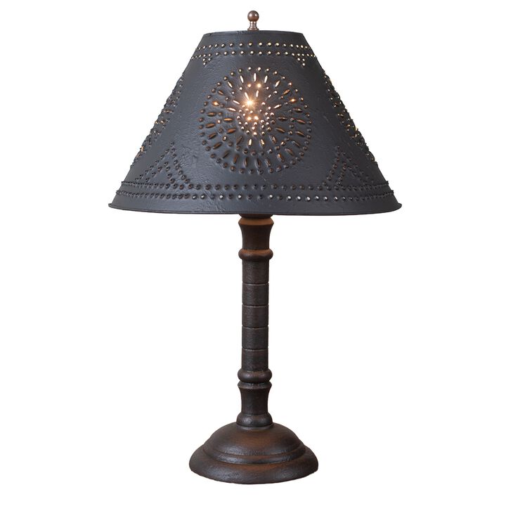 Gatlin Wood Table Lamp 195 Inch Americana Black With Textured Metal Shade