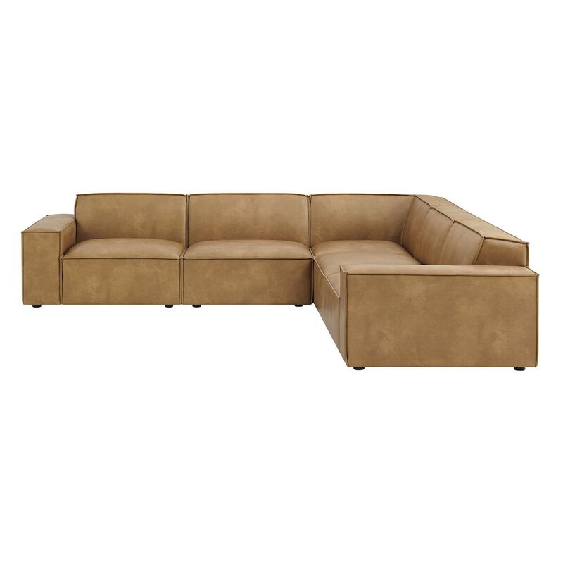 Restore 5-Piece Vegan Leather Modular L-Shaped Sofa image number 6