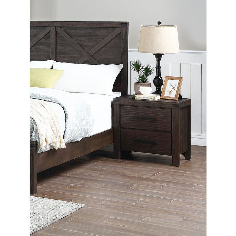 Simple Relax 2 Drawers Nightstand In Dark Grey image number 3