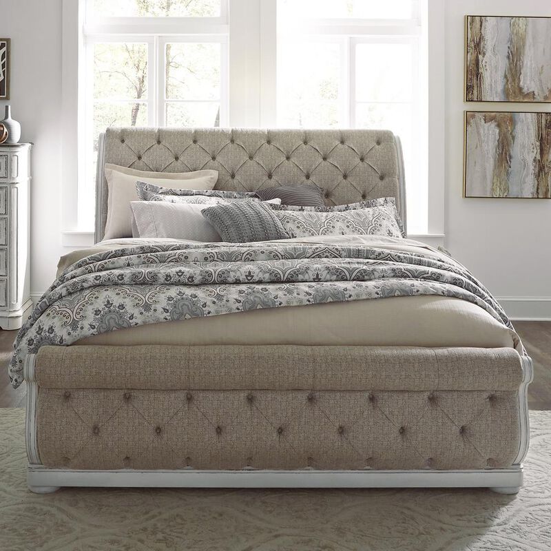 Liberty Furniture Magnolia Manor Queen Upholstered Sleigh Bed in Antique White image number 8
