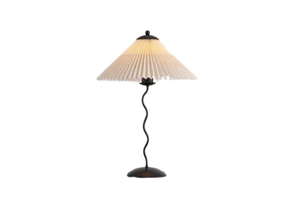 Modern Linen Table Lamp For Bedroom Home Office Black