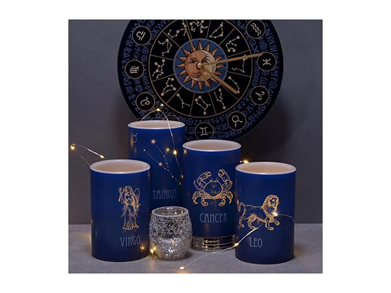 Constellations Zodiac Astrology Glass Wall Clock 12 Inch Home Decor image number 1