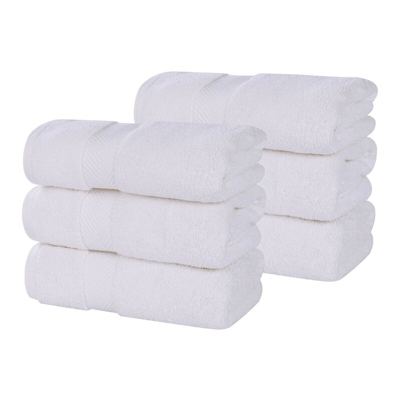 6 Piece Hand Towel Set in Zero Twist Cotton for Bathroom and Guest Use image number 0