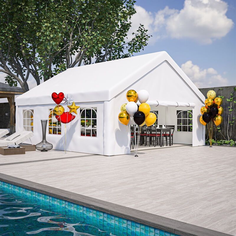 20x20 FT Party Tent with 2 Storage Bags & Removable Sidewalls image number 1