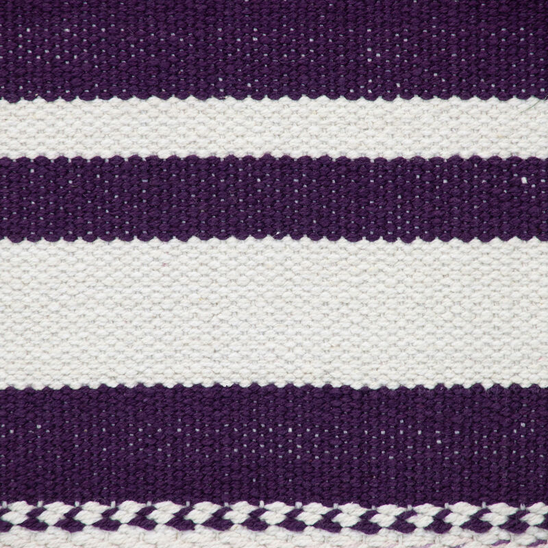 HomeRoots 18" Purple and White Cotton Throw Pillow image number 3