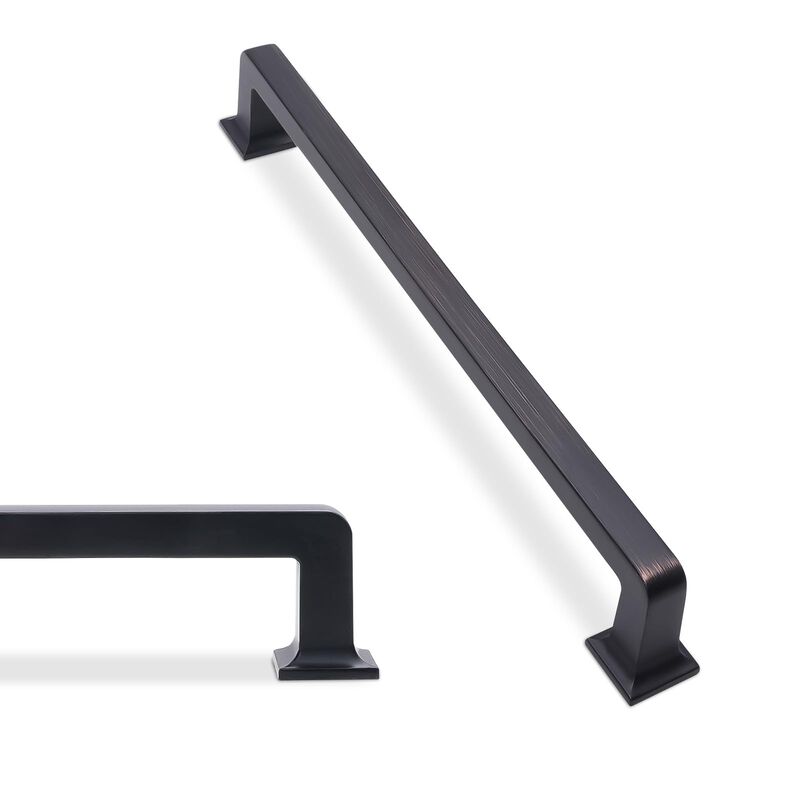 BUKOBYHE 6 Pack 7-1/2 Inch(192mm) Kitchen Cabinet Handles Oil Rubbed Bronze Cabinet Pulls Zinc Alloy Drawer Pulls Solid Kitchen