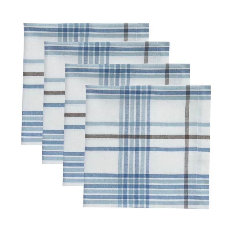 Split P Abbott Plaid Blue Napkin Set of 4 image number 0