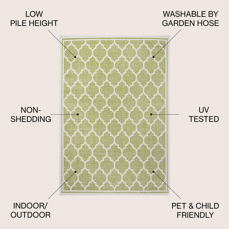 Trebol Moroccan Trellis Textured Weave Indoor/Outdoor Area Rug