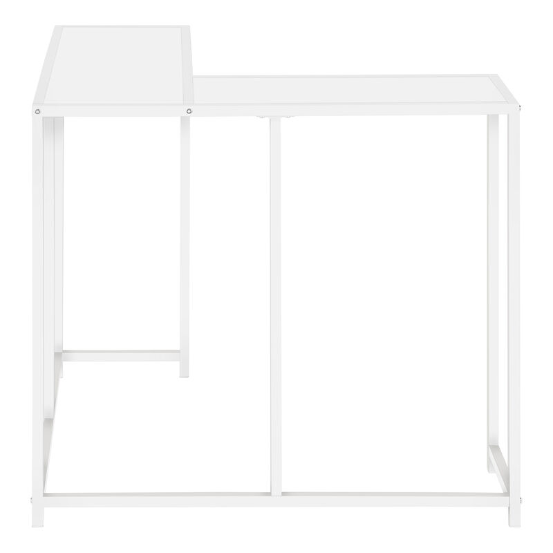 Monarch Specialties I 2160 Accent Table, Console, Entryway, Narrow, Corner, Living Room, Bedroom, Metal, Laminate, White, Contemporary, Modern