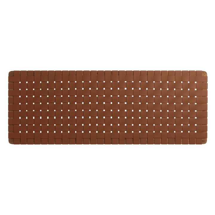 Sparta Weave Wall-Mount Vegan Leather Queen Headboard