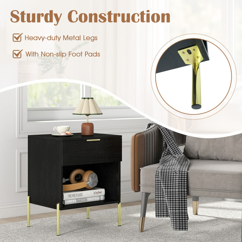 Modern Bedside Table with Built-In Charging Station and Storage image number 3