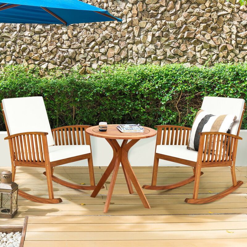 27 InchOutdoor Round Solid Wood Coffee Side Bistro Table