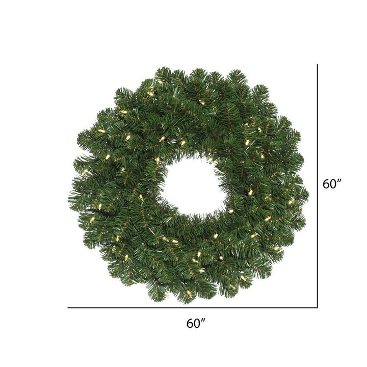 Vickerman 60" Oregon Fir Artificial Christmas Wreath - Warm White Single Mold LED Wide Angle Lights - Faux Holiday Wreath - Indoor and Outdoor Wreath