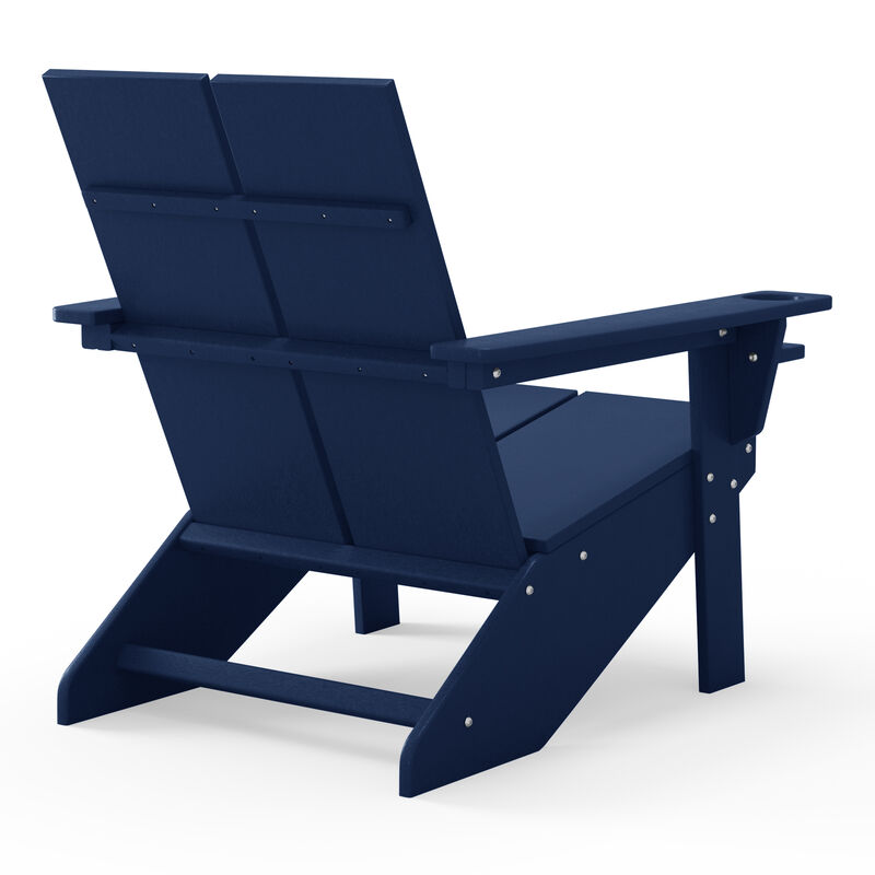 WestinTrends Outdoor HDPE Modern Adirondack Chair with Cup Holder (Set of 4) image number 4